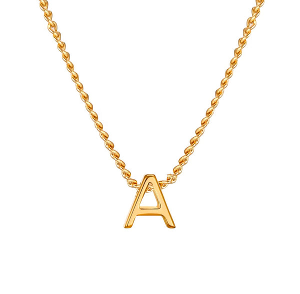 Stainless Steel Gold Plated Initial Necklace