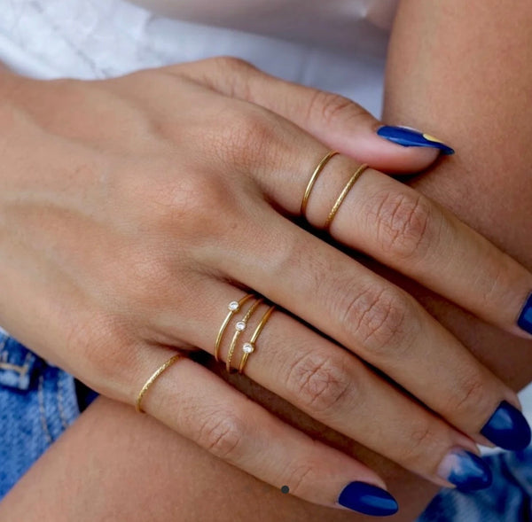 Gold Filled stackable bezel ring
