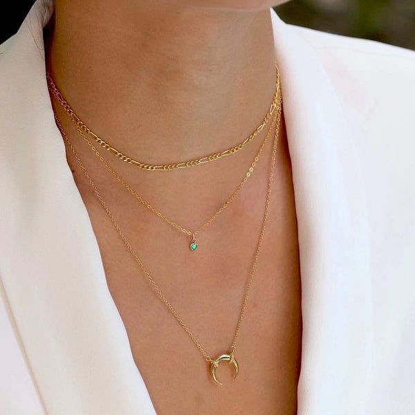 Eve Emerald Choker Necklace Gold Filled