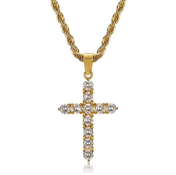 18k Gold Plated Cross Pendant Necklace