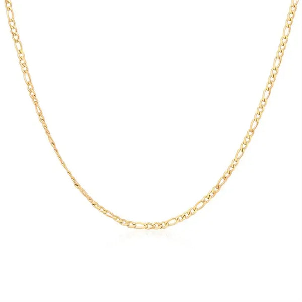Tarnish free Gold Figaro 3mm Stainless Steel Necklace