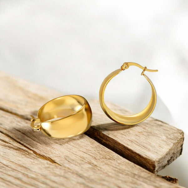 Stainless Steel Gold Hoop Earrings PVD Plating