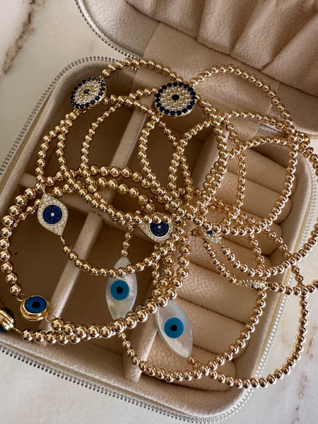 Grace Mother of Pearl Gold Stretch Bracelet