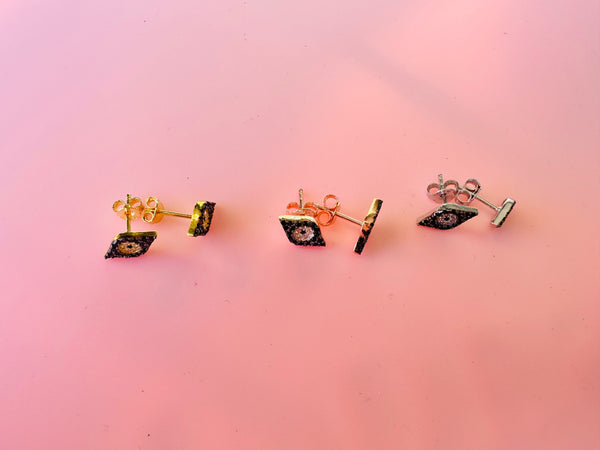 Evil Eye Slant Earrings