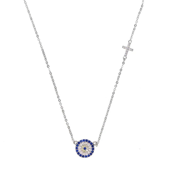 Byou Designs Evil Eye Cross Necklace
