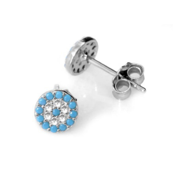 Sophia Turquoise Evil Eye Earrings