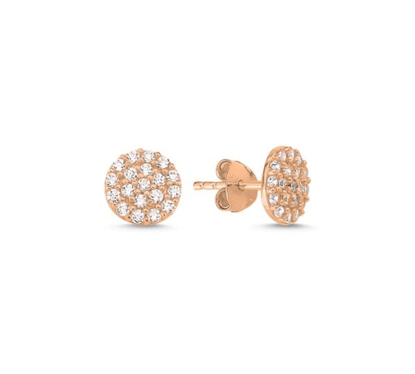 Round Circle Earring Rose Gold Ear Studs- Byou Designs